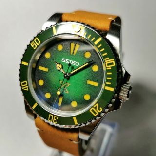 SUBMARINER DIVERS WATCH MOD SEIKO NH36 Automatic Custom Dial Sapphire Crystal 3