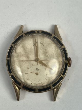 1950’s Lord Elgin ‘clubman Men’s Wristwatch Black Enamel Bezel