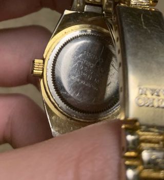 Vintage Seiko Quartz Ladies Watch Women ' s 8989 RO Gold Tone Gemstones Bark Japan 3