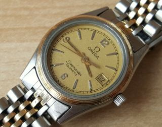 Ladies Vintage 1982 Stainless Steel Omega Seamaster Quartz Wrist Watch
