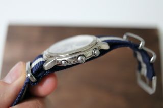 VINTAGE Seiko Quartz Chronograph Mens 37mm Steel Watch 7T32 PANDA 3