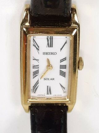Vintage Seiko Solar V116 - Oacb Ladies Automatic Wristwatch With Seiko Calf Band