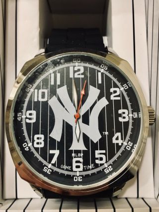 York Yankees Game Time Mlb Mens Watch Stainless W/ Black Leather