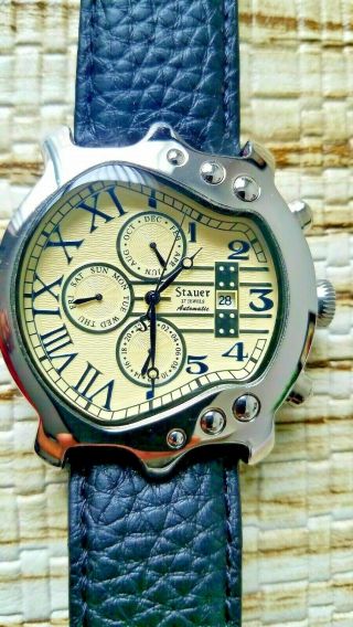 Stauer Guitar Watch 48mm 27 Jewels " Automatic " High Polished Stainless Steel.