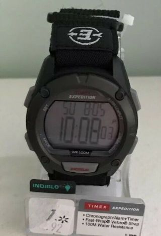 Timex T49949 " Expedition " Resin Digital Watch,  Black Nylon Band,  Chrono,  Alarm