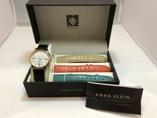 Anne Klein Ak1164 Watch With 4 Leather Bands And Battery