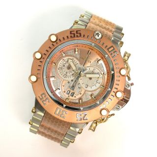 $4095 Gents Pink Gold Dial Invicta 52mm Subaqua Swiss Quartz Watch - 32112