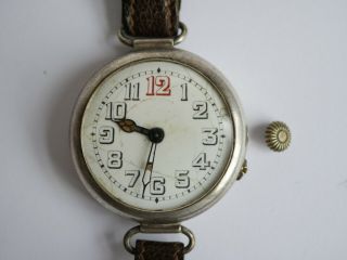 Ww1 Officers Trench Watch Sterling Silver Swiss Made