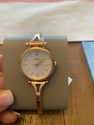 Fossil Women Watch Carlie Mini Three - Hand Rose Gold - Tone Stainless Steel Es4500