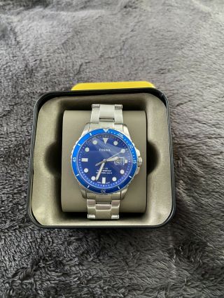 Authentic Fossil Watch Stainless Steel Blue Vintage