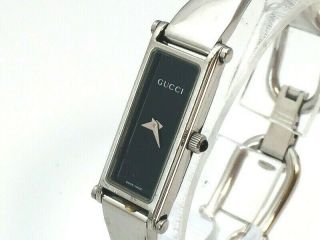 Gucci Watch 1500l Bangle Black Dial Quartz St.  Steel T1011