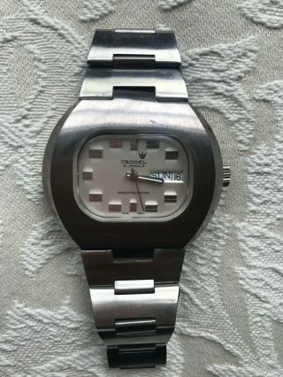 Old 1970s Mechanical Swiss Cronel 21 Jewels Watch Mens