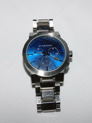 Burberry 42mm Chronograph Blue Dial Stainless Steel Men 