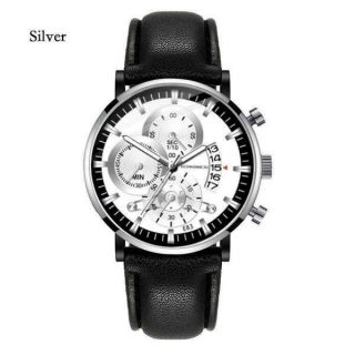 Luxury Mens Fashion Stainless Steel Quartz Watches Business Casual Sports Black