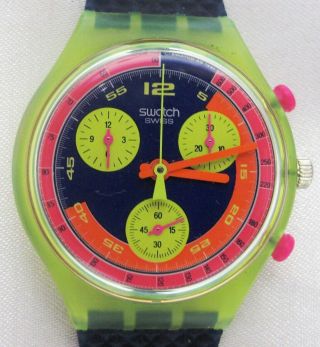 Swatch Watch Chrono Scj101 Grand Prix 1991