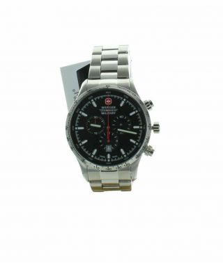 Wenger Mens Swiss Military Classic Chrono Black Dial Watch