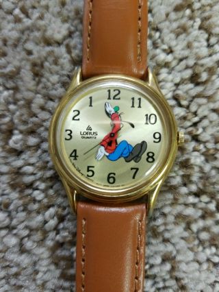 Vintage Disney Lorus Goofy Reverse Quartz Watch