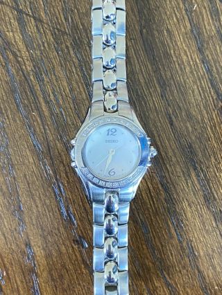 Seiko Ladies Stainless Steel Diamond Wristwatch
