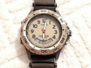 Vintage Timex Expedition Indiglo Analog Digital Dual Watch Chronograph Alarm Men