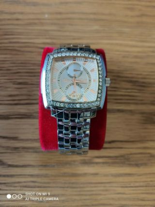 Marc Ecko Men ' s E15066G1 The Saint Silver Swarovski crystals S/Steel Watch 46mm 3