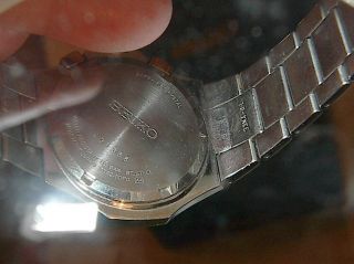 VINTAGE SEIKO ALARM chronograph,  100 meter mens watch.  431388 W/EXTRA LINKS 2