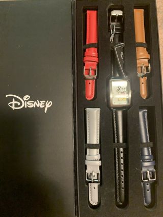 Nib - Accutime Disney Mickey Mouse Watch With 5 Interchangeable Bands