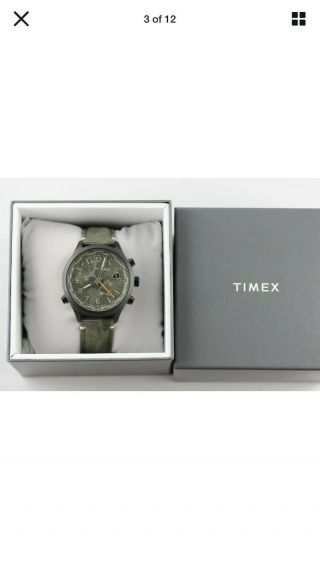 Timex Waterbury Camouflage Black Date GMT Textile/Leather Strap TW2R43200D7 2