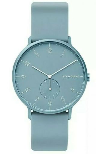 Skagen Light Blue Unisex Adult Analogue Quartz Watch With Silicone Strap Skw6509