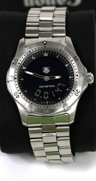 Tag Heuer 2000 Ss Steel Multigraph Digital Chronograph Watch - Wk111a