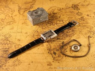 Vintage Men ' s Wristwatch Longines Art DeCo Sterling Silver Mens Wrist Watches 2