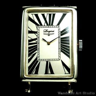 Vintage Men ' s Wristwatch Longines Art DeCo Sterling Silver Mens Wrist Watches 3
