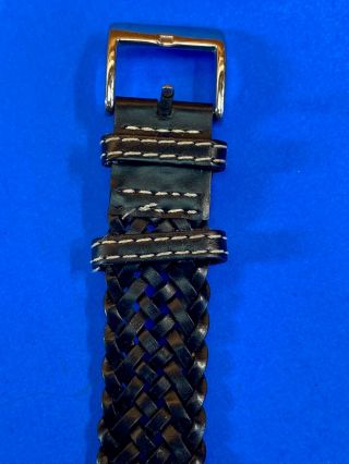 Ecclissi Sterling Silver watch 23290 black weave band square face battery 3