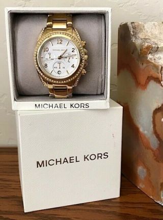 Michael Kors Women Oversized Blair Pave Gold Watch Nwb Msrp 250$,  Tax