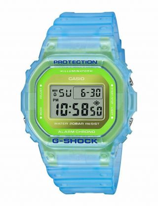 G - Shock Digital Sport Green - Blue Semi - Transparent Unisex Watch Dw5600ls - 2