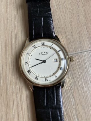 Rotary Windsor Classic Gents Wristwatch W/ Black Leather Strap