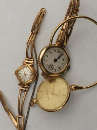 A Ladies Michel Herbelin Watch And 2 Other Gold Tone Cased Watches