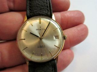 Vintage Invicta 17 Jewels Incabloc Mens Hand Wind Wristwatch - Vgc,