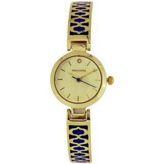 Monsoon Ladies Goldtone Blue Design Bracelet Strap Watch Mo4040