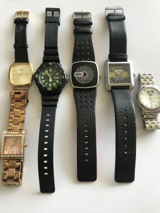 Joblot Of 6 Watches And Repairs Inc Rotary Casio Guess Bench