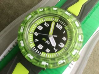 Flik Flak Swatch Fcsp016 Boys Get It In Green Two Tone Watch