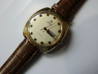Vintage Gents Omega De Ville Automatic Watch With A Gold Electroplated Case Vgc