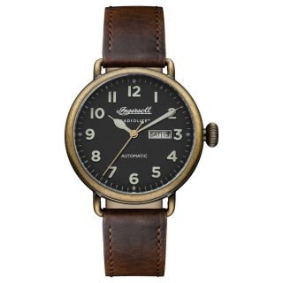 Ingersoll Automatic Linden Brown Dial 46mm Horween Leather Watch I04801