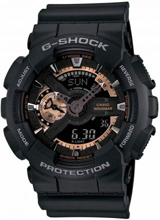 Unisex Watch G - Shock Ga - 110rg - 1adr Silicone Black Anadigit Sub 200mt