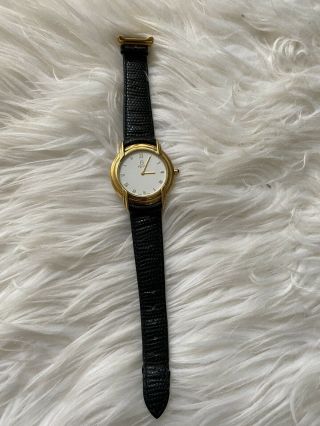 Vintage Fendi Watch 300 G Roman Numeral White Face Gold Plated Watch