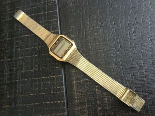 Vintage Armitron Gold Tone LCD Digital Alarm Melody Watch Collectible 2