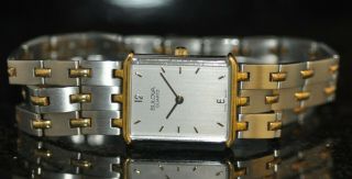 Bulova Swiss Silver Dial Two Tone Stainless Steel Link Bracelet Watch