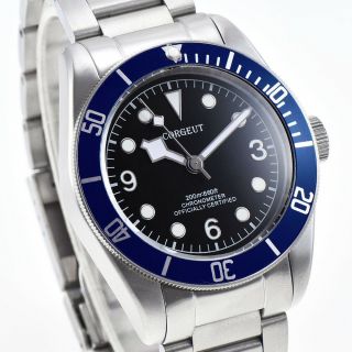 41mm Mens Seagull Automatic Mechanical Wristwatch Sapphire Glass Blue Bezel Ss