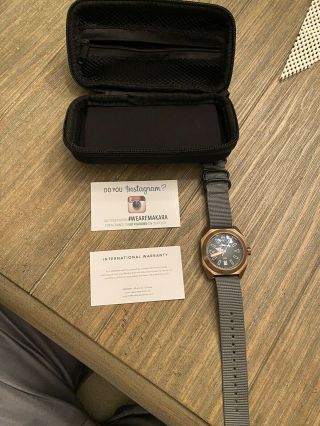 Bronze Makara Sea Turtle Ii Automatic Dive Watch 300m With Case And Cards