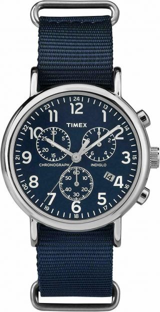 Timex Mens Wrist Watch Tw2p71300 Blue 40mm Nylon Chronograph Watch