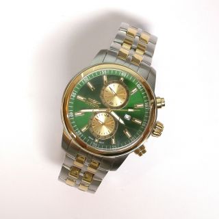 $595 Green Dial Invicta 45mm Swiss Gents Pointer Calendar Watch 0252 Nr